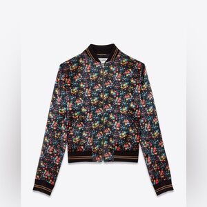 Saint Laurent Multicolor Floral Bomber Jacket